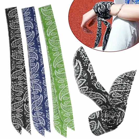 Summer Ice Cooling Scarf Neck Wrap Headband Cooling Bandana Scarf Outdoor Sports Headband Towel Wristband Sun Protection Scarf