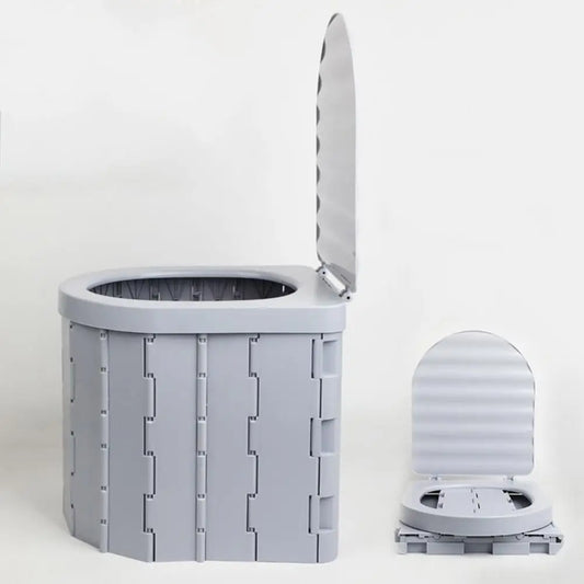 Camping Folding Toilet with Lid Great Load Bearing Travel Toilet Wide Seat Adult Car Potty with Storage Bag And Trash Bags
