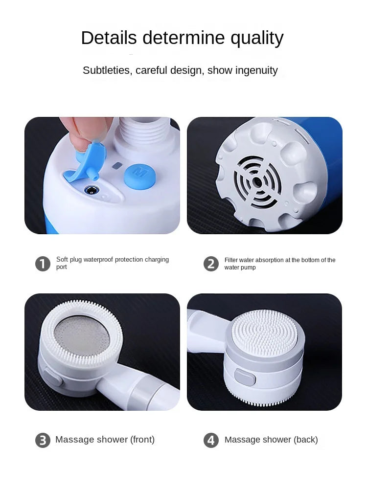 Outdoor camping dormitory bath bath artifact household rental electric portable self-priming shower charging water pump shower