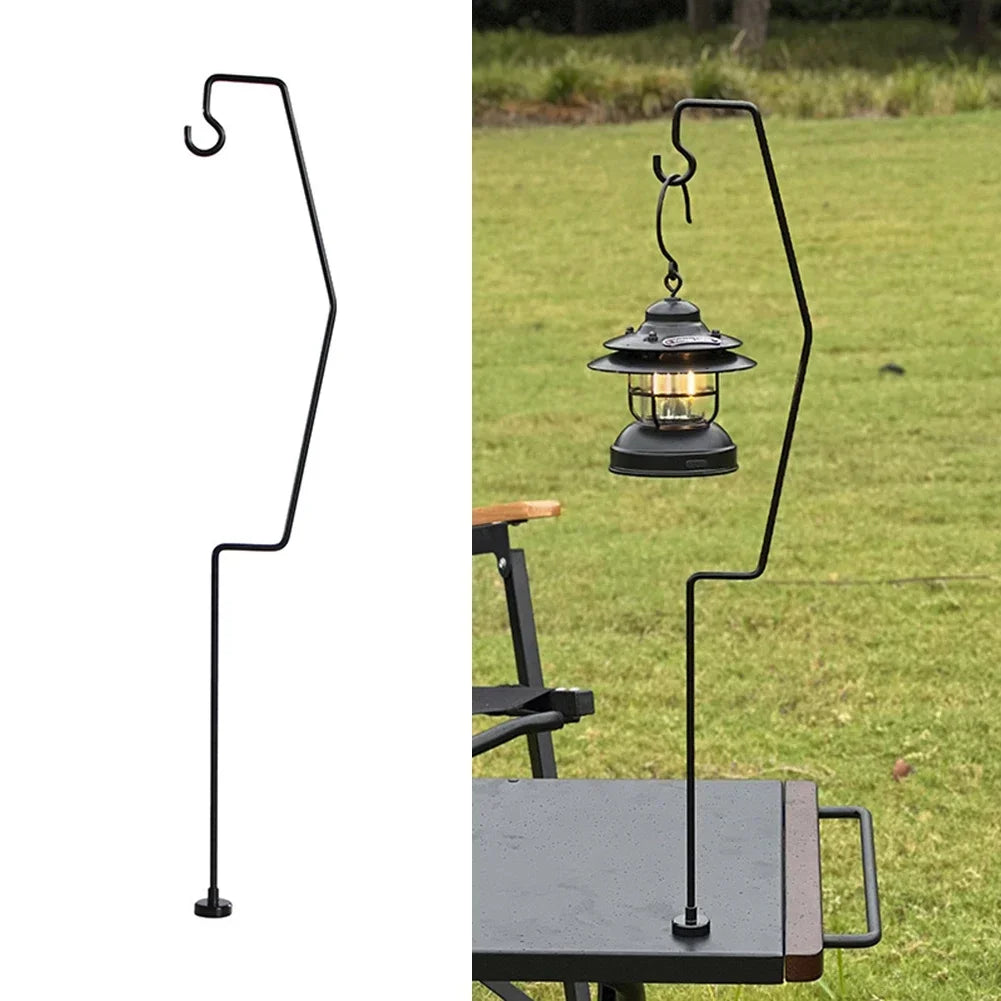 Table Light Stand Lamp Hanger Lamp Post Lantern Pole Light Fixing Rack Lightweight Magnetic Portable Black Camping