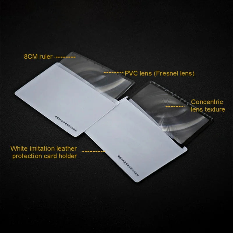 Solar Igniter Fire Starter Ruler Emergency Magnifier Portable Pocket Magnifying Sheet Card for Outdoor Camping Traveling Climb