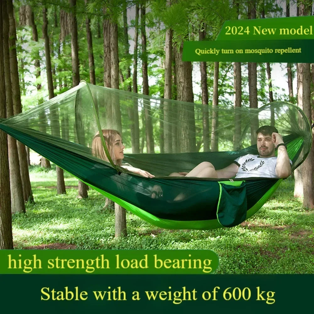 Hammock Sleep Swing Portable Net Outdoor Strength Parachute Fabric Hanging Camping Garden Hammock for Wilderness Camping on Foot