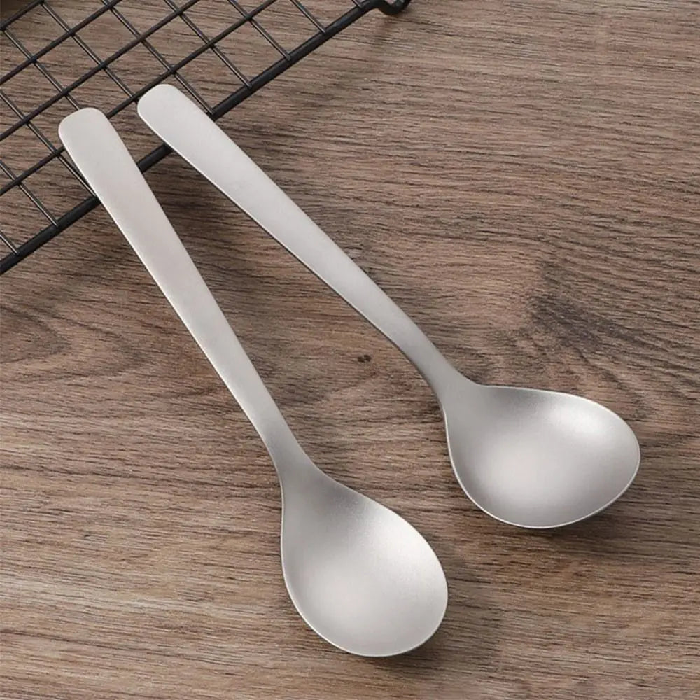 New Portable Titanium Spoon Long Handle Environmental Outdoor Camping Fork Outdoor Picnic Accessories Outdoor Tool
