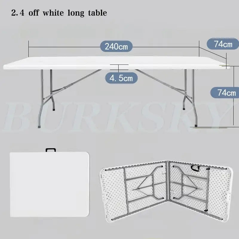 Portable Foldable Table with Handle, Camping Table, Outdoor and Indoor Furniture, Fold-in-Half Utility, Picnic and BBQ Party