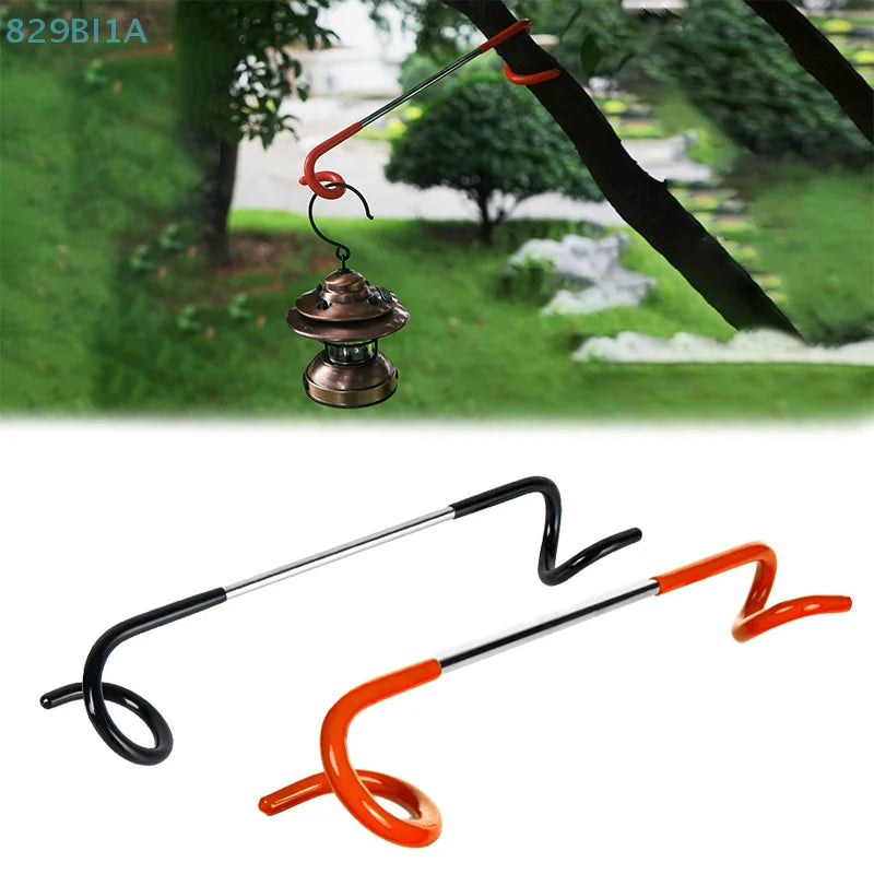 Camping Light Pole Hook Non-Slip Stainless Steel Tent Lamp Stand Holder Outdoor Hunting Fishing Lantern Hanger Camping Tools