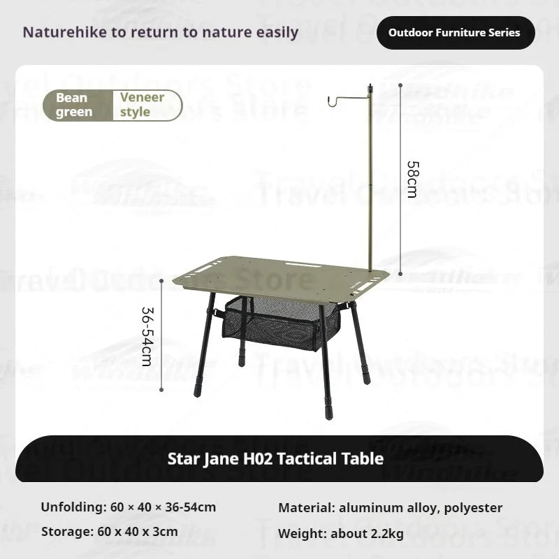 Naturehike Outdoor Igt Table Multifunctional Camping Tactical Table Adjustable Height Picnic Portable Folding Lightweight Table