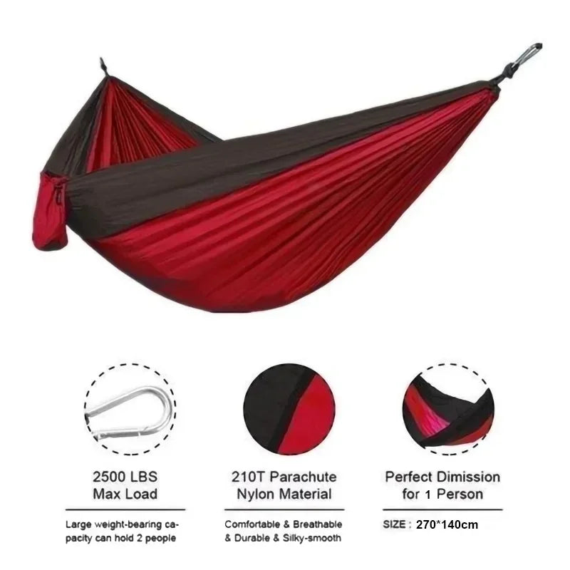 Double-person anti-rollover nylon hammock swing outdoor hammock camping parachute fabric hammock