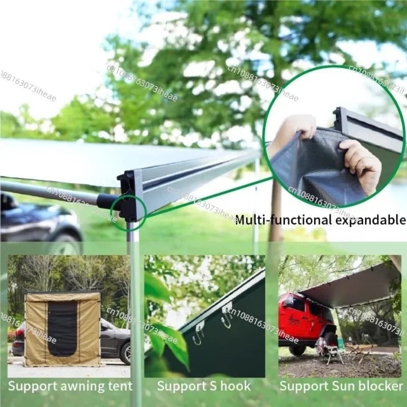 FOR 2.5*2.5m Car Roof Side 4x4 4wd Fast Open Sun Shade Retractable Vehicle Side Awning for Car