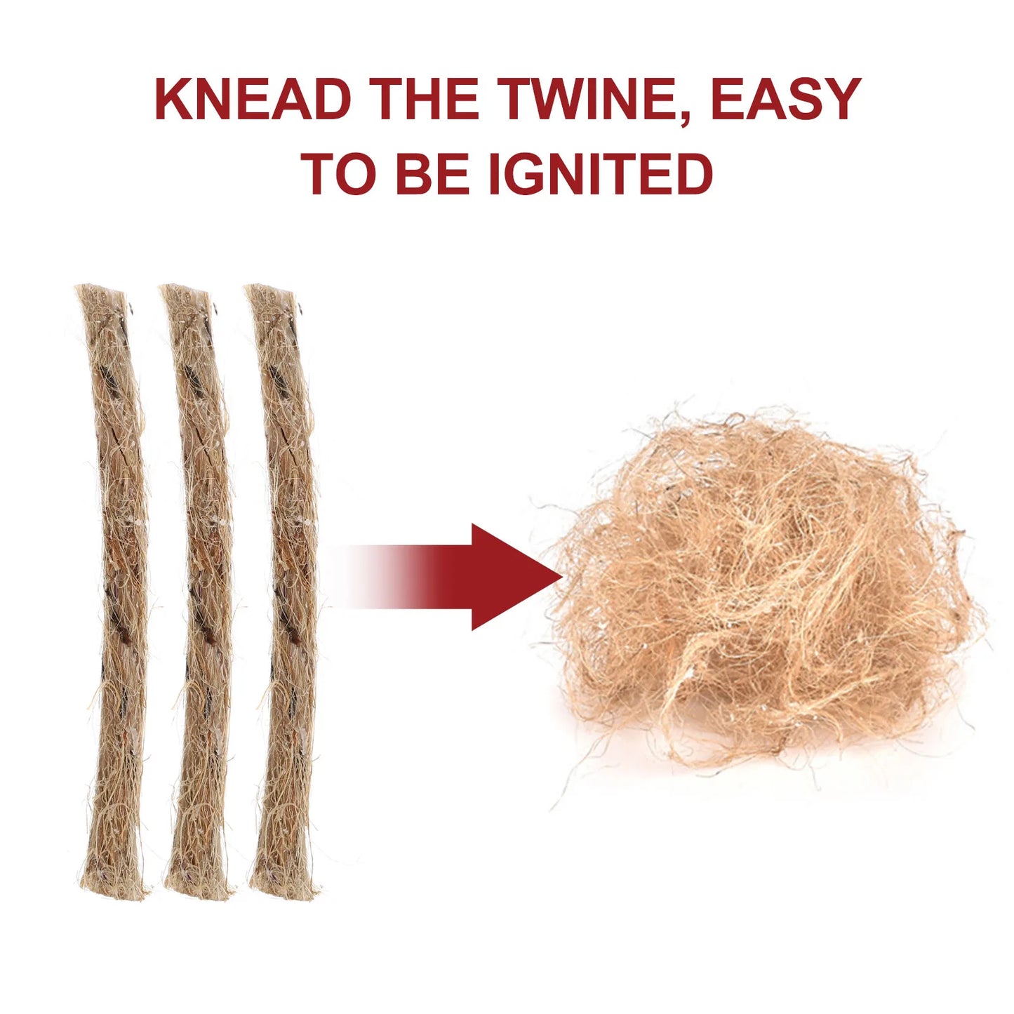 20 Pcs Fire Starter Rope Survival Tools Camping Outdoor Emergency Supplies Dry Travel Safety Gear First Aid Kit