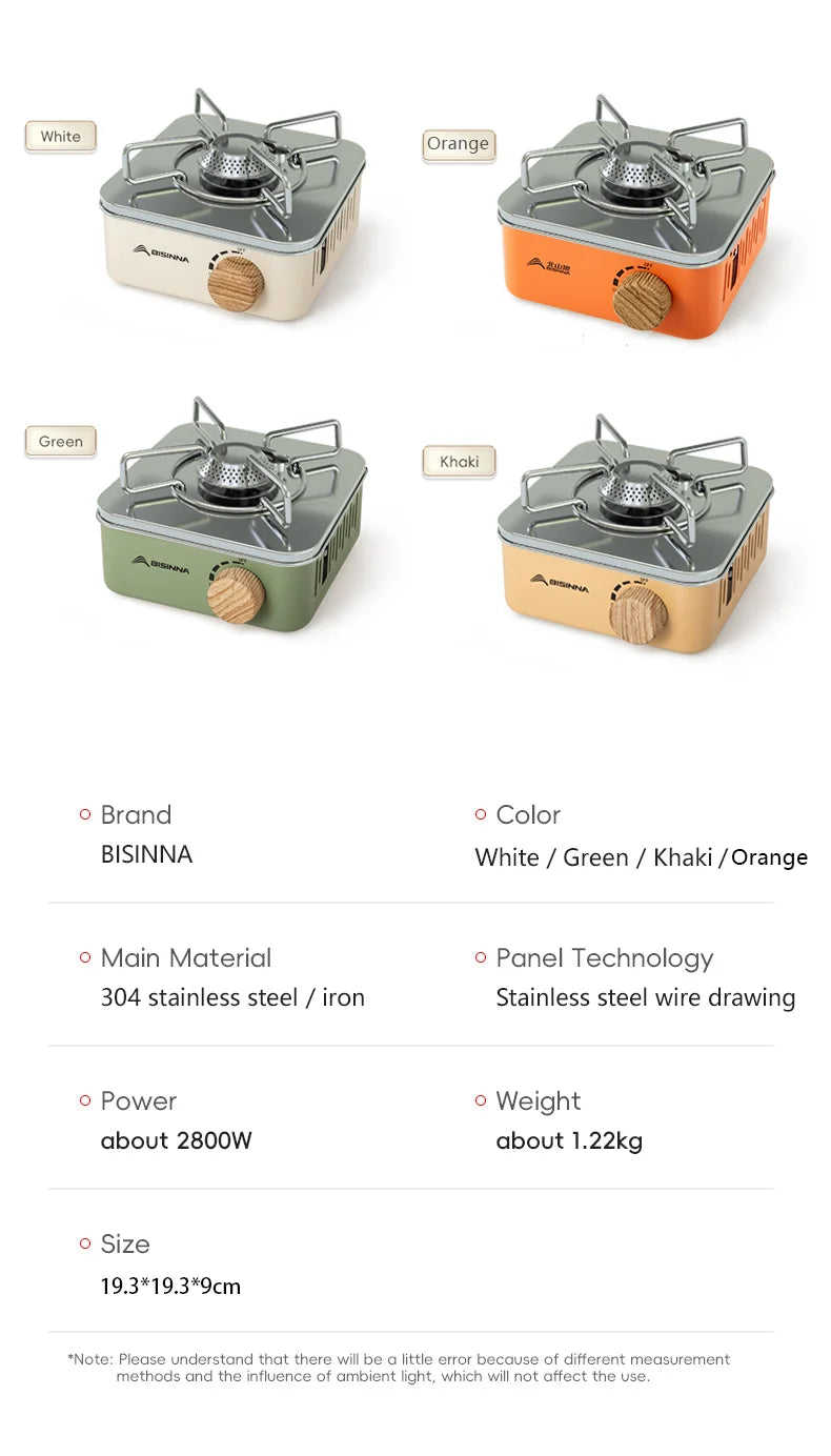 BISINNA Camping Gas Stove 2800W High Firepower Portable Cassette Furnace Outdoor Gas Burner Picnic Camp