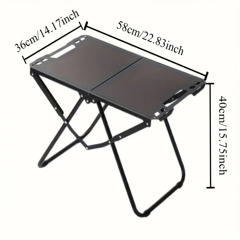 Lightweight Folding Camping Table, Picnic Desk with Carry Handle, Tripod Base, Ideal for Outdoor Activities, Camping Accessorie