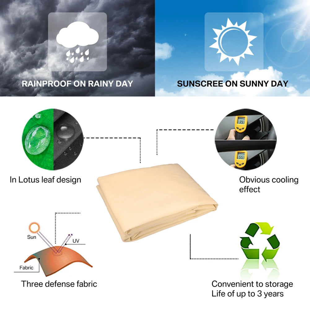 Retractable Car Awning Camper Truck Camping Side Tent Shade Water Resistant Shelter with 2M Tent Pole for Car/SUV/Truck/Van/Jeep