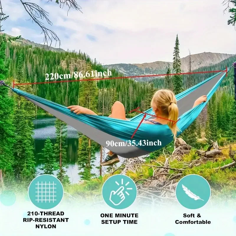 Camping Hammock Camping Accessories Gear for Outdoor Indoor with Tree Straps Nylon Lightweight Hammocks for Touring Hiking