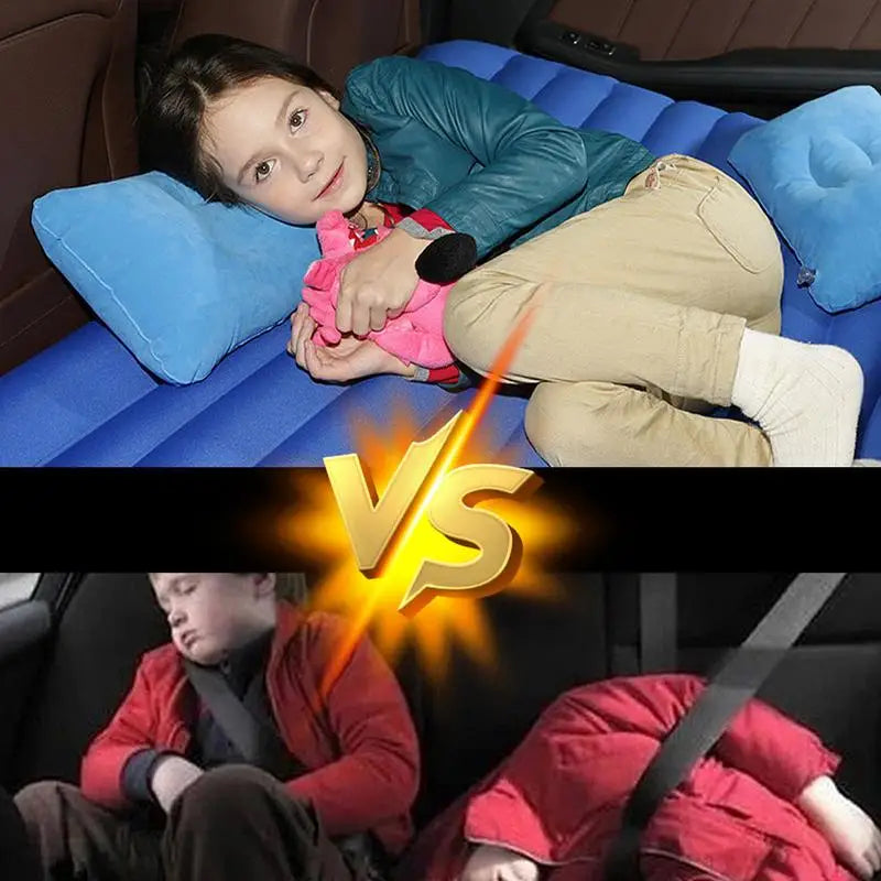 Traveling Car Bed With Air Pump Portable Inflatable Bed Rear Seat Inflatable Car Air Mattress Auto Outdoor Camping Accessories