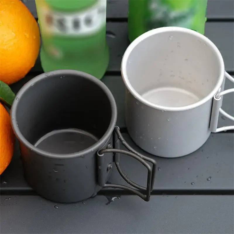 Camping Mug Aluminum Alloy Cup Tourist Tableware Picnic Utensils Outdoor Kitchen Equipment Travel Cooking Set Cookware Hiking