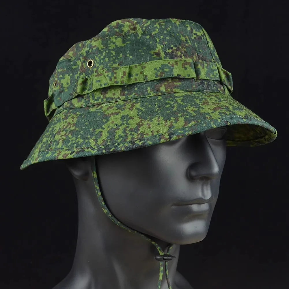 Tactical Boonie Hats Sun Fishing Hat Outdoor Bobble Cap Hiking Fisherman Sniper Ghillie Bucket Hats