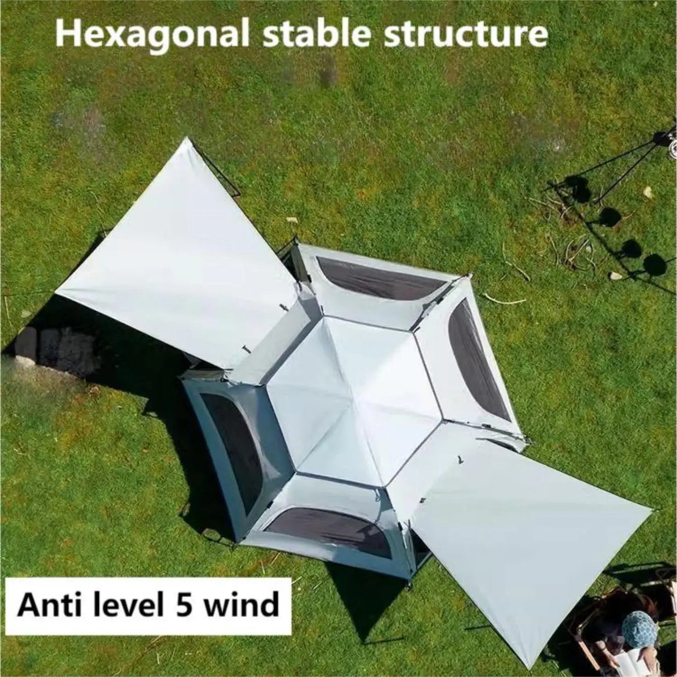 Pop up tents for camping waterproof Portable Windproof tents for camping 4 person family tent with Skylight, Upgraded Large Size