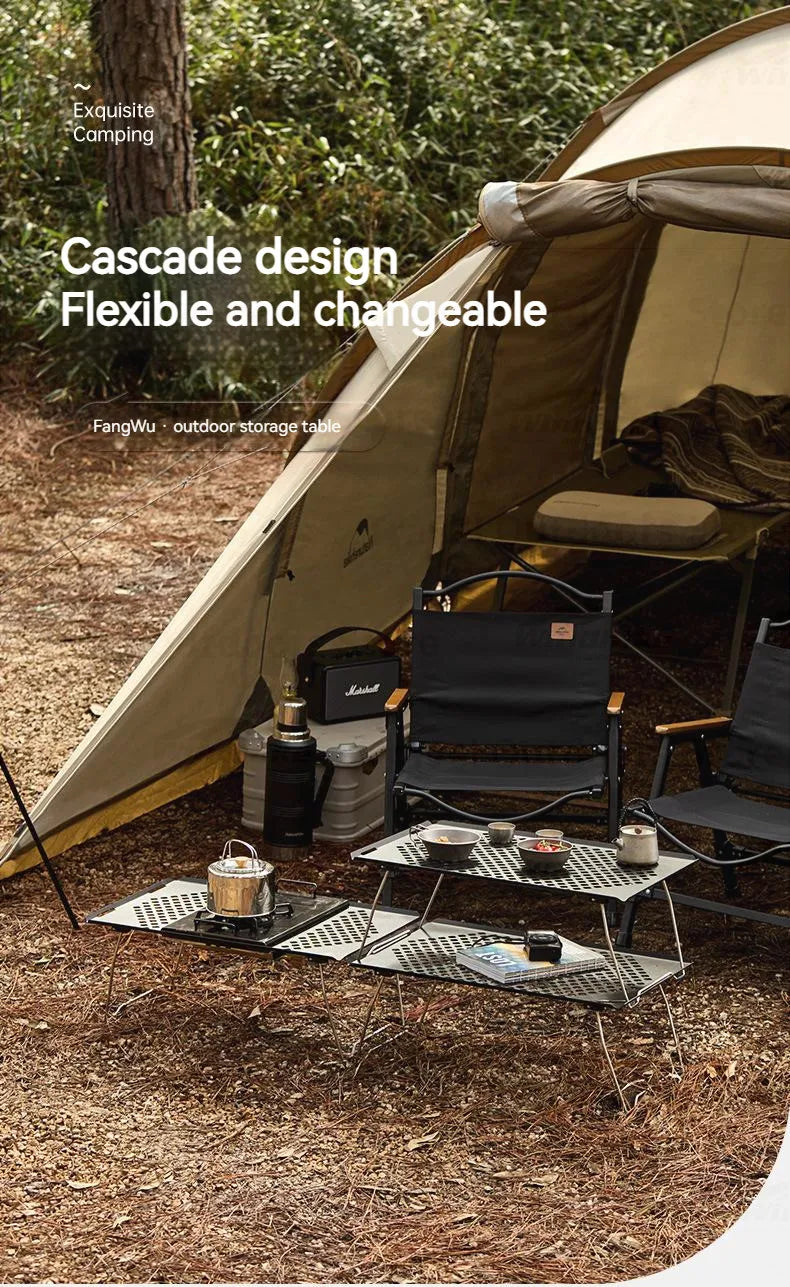 Naturehike Outdoor Folding Table Stainless Steel Camping Table Picnic Barbecue Chicken Rolls Outdoor Table Portable Picnic Table