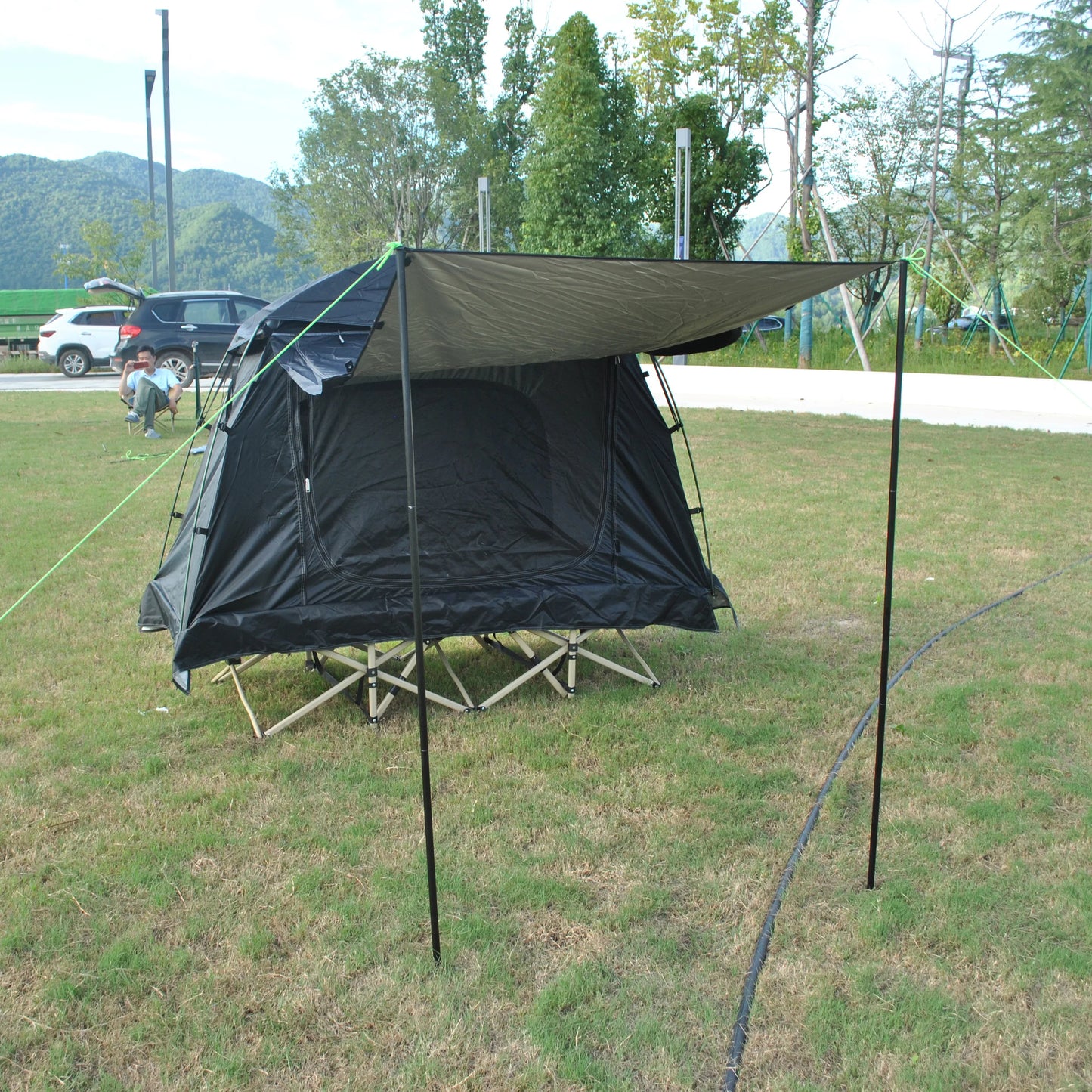 Cot Tent,Camping Tent,Backpacking Tent,3 Way Tent,Solo Tent,1 Person,Quick Setup,CZ-336 Camping tent build on cot or use alone