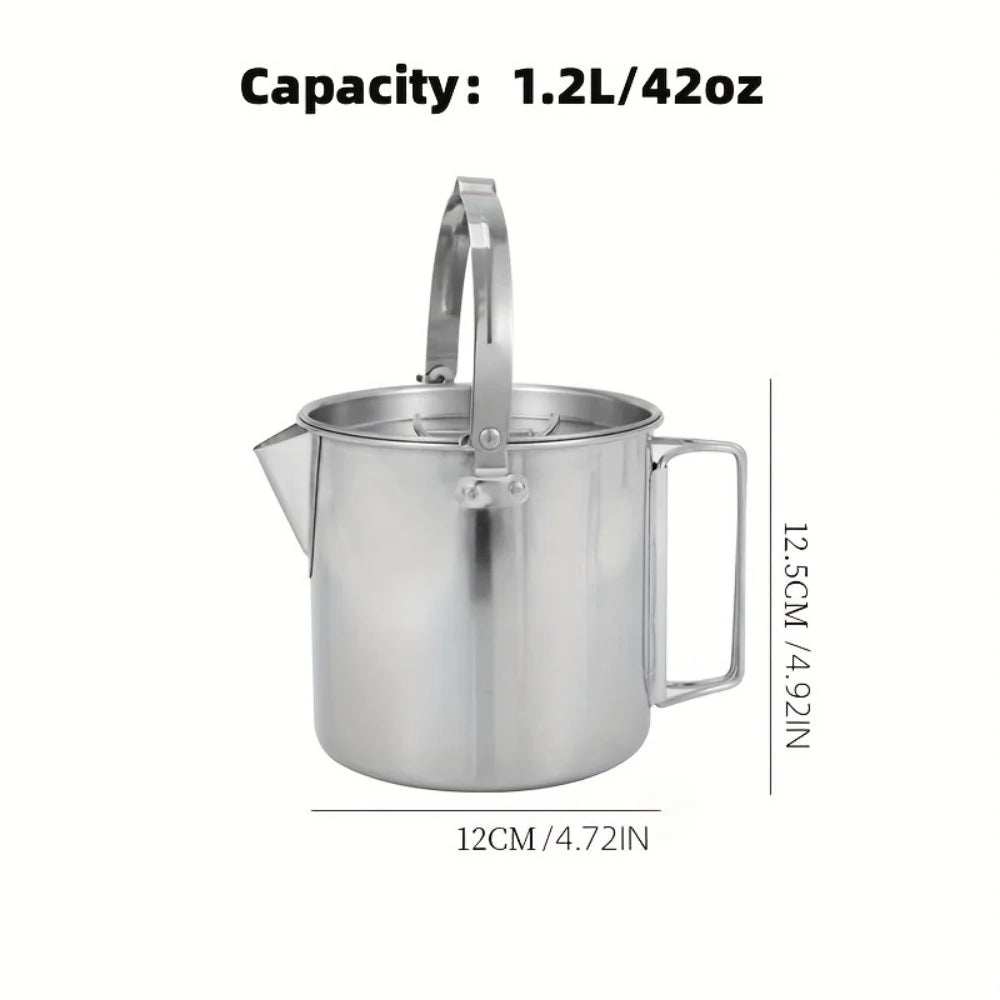Camping  Pot, Coffee Maker, Camp Cooking Pot , 1200ml Camping Cup for Camping Hiking Backpacking,
