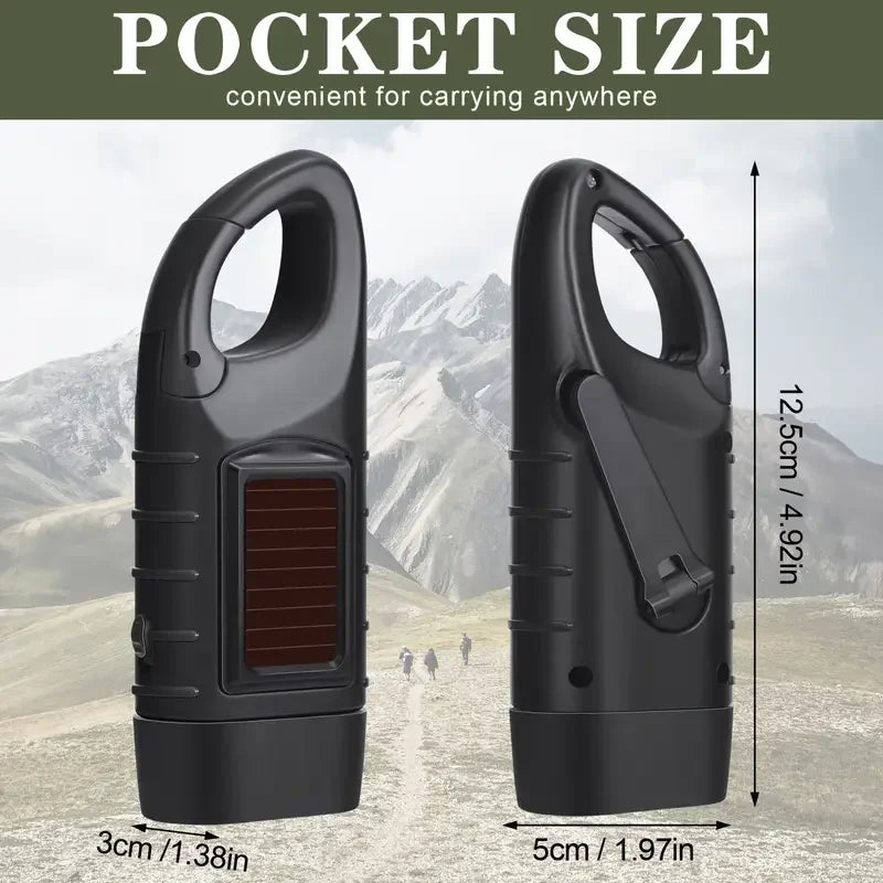 Solar Hand Crank Powered LED Flashlight Emergency Light Camping Tent Torch for Outdoor Hiking Survival Gear Portable