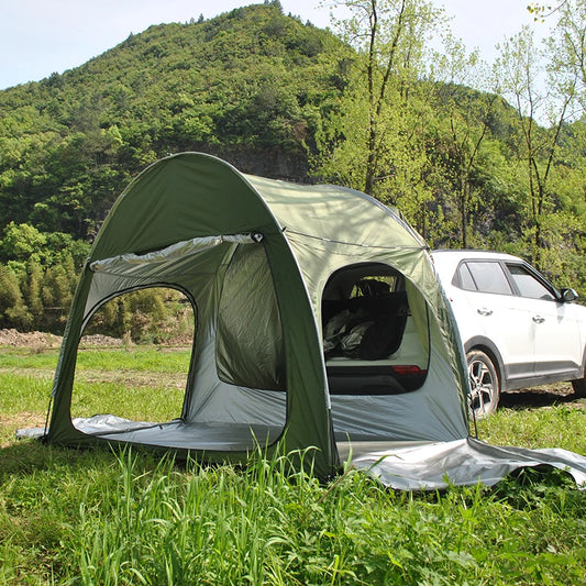Car Rear Tent with Floor, SUV Back Tent Stand, Freely Hatchback Tent, Generous Vertical Height, Reliable in All Elements