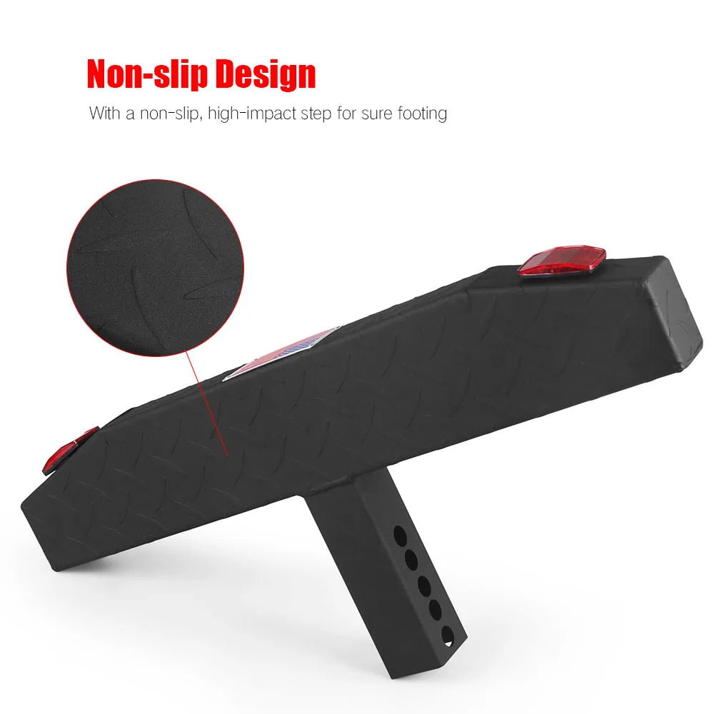 60cm Hitch Mount Bump Step Anti Slip USA Style For 2'' Hitch Receiver With Safety Reflectors For RV SUV Truck Flatbed Camper
