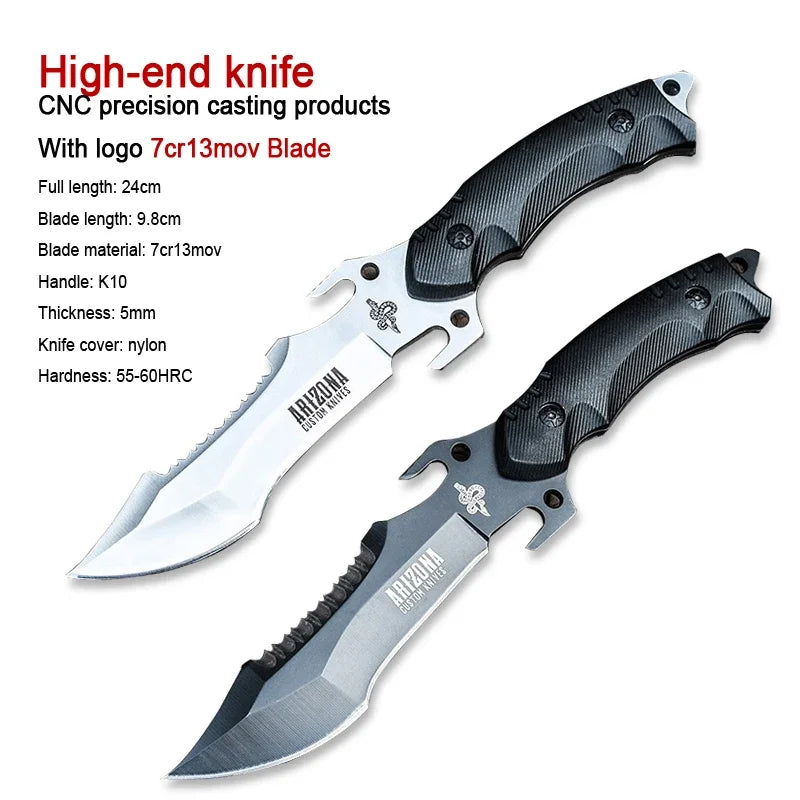 Fixed blade knife pocket survival rescue tool hunting knife combat outdoor equipment camping, climbing tool multi-function