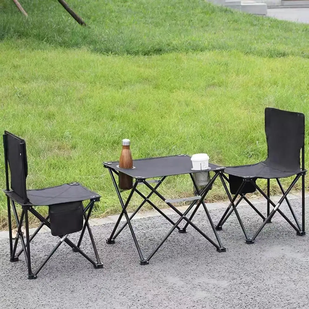 Folding Camping Cloth Table with 2 Cup Holders Carrying Bag Waterproof Oxford Fabric Outdoor Picnic Hiking Collapsible Table