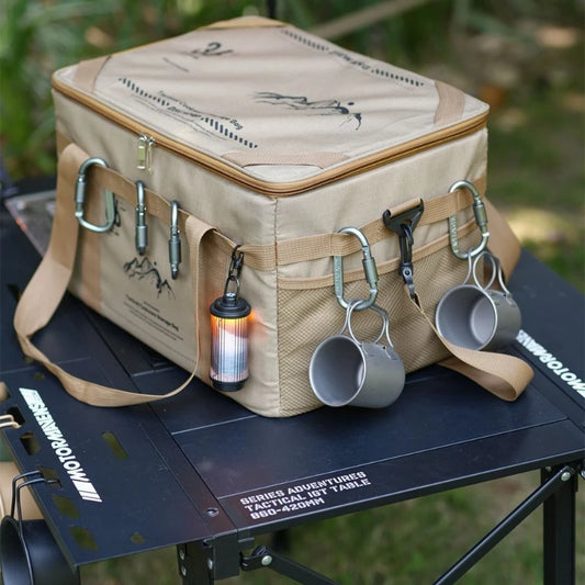 36L Camping Cooking Utensil Organizer Multi - Functional Camping Tactical Storage Bag with Tabletop Portable Camping Equipment