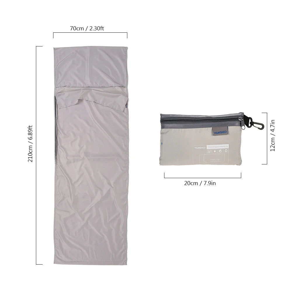 Lightweight Outdoor Sleeping Bag Liner Polyester Pongee Portable Single Sleeping Bags Camping Travel Hotel Sleep Bag 75*210CM