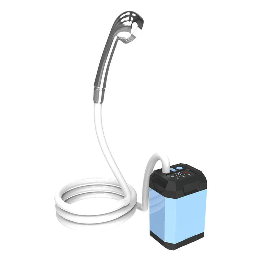 Portable Cordless Camping Shower Outdoor Electric Shower Pump Rechargeable Shower Large Capacity Hiking Traveling Shower Digital