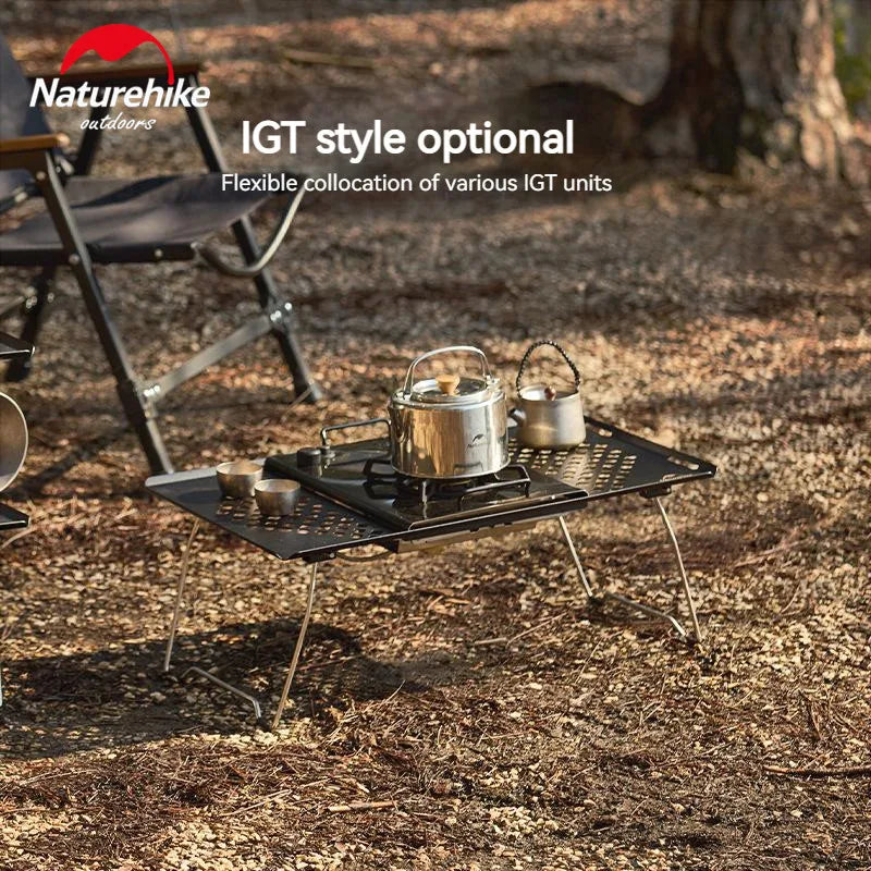 Naturehike Outdoor Folding Table Stainless Steel Camping Table Picnic Barbecue Chicken Rolls Outdoor Table Portable Picnic Table