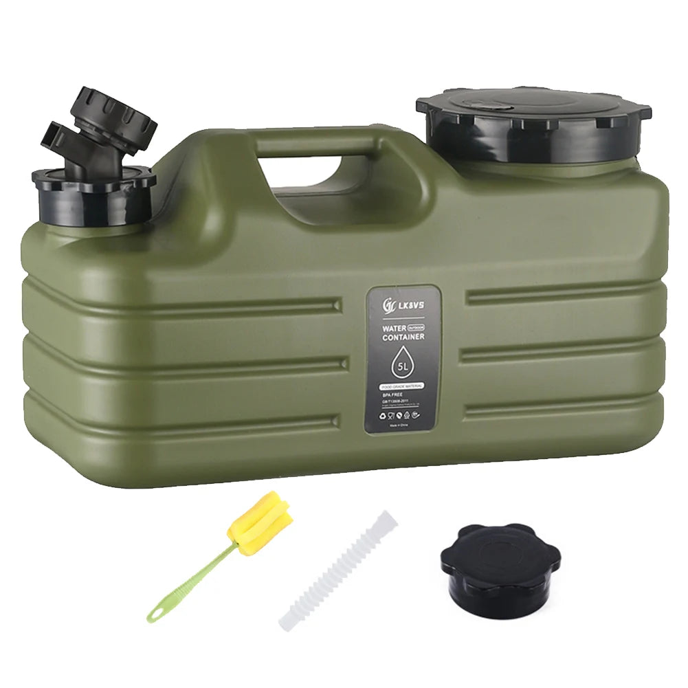 5L Camping Water Container Large Capacity Outdoor Water Bucket Portable Car Water Tank with Faucet for Camping Cooking Picnic