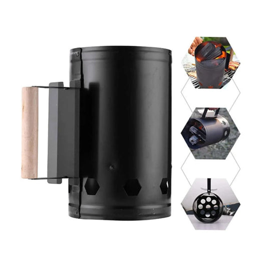 Quick Charcoal Fire Barrel Camping Charcoal Barrel Chimney Charcoal Fire Starter for BBQ Camping Picnic Outdoor Cooking Tools