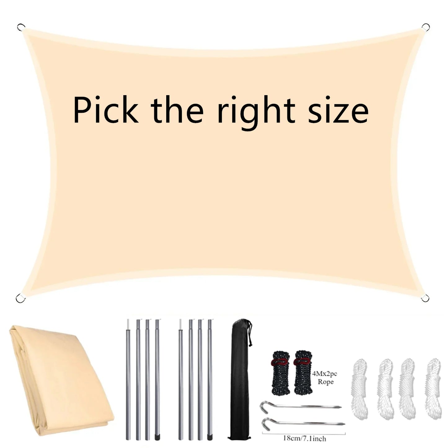 Retractable Car Awning Camper Truck Camping Side Tent Shade Water Resistant Shelter with 2M Tent Pole for Car/SUV/Truck/Van/Jeep