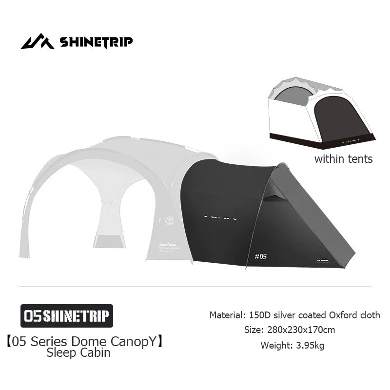 ShineTrip Outdoor Extra Large Camping Shade Tent Family Travel Rain and Sun Protection Car Tent Expandable Space camp Gazebo
