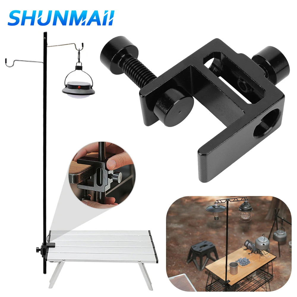 Camping Lamp Table Clip Table Clamp Light Stand Multifunction Desk Lamp Mount Aluminum Alloy Heavy Duty for Camping Picnic