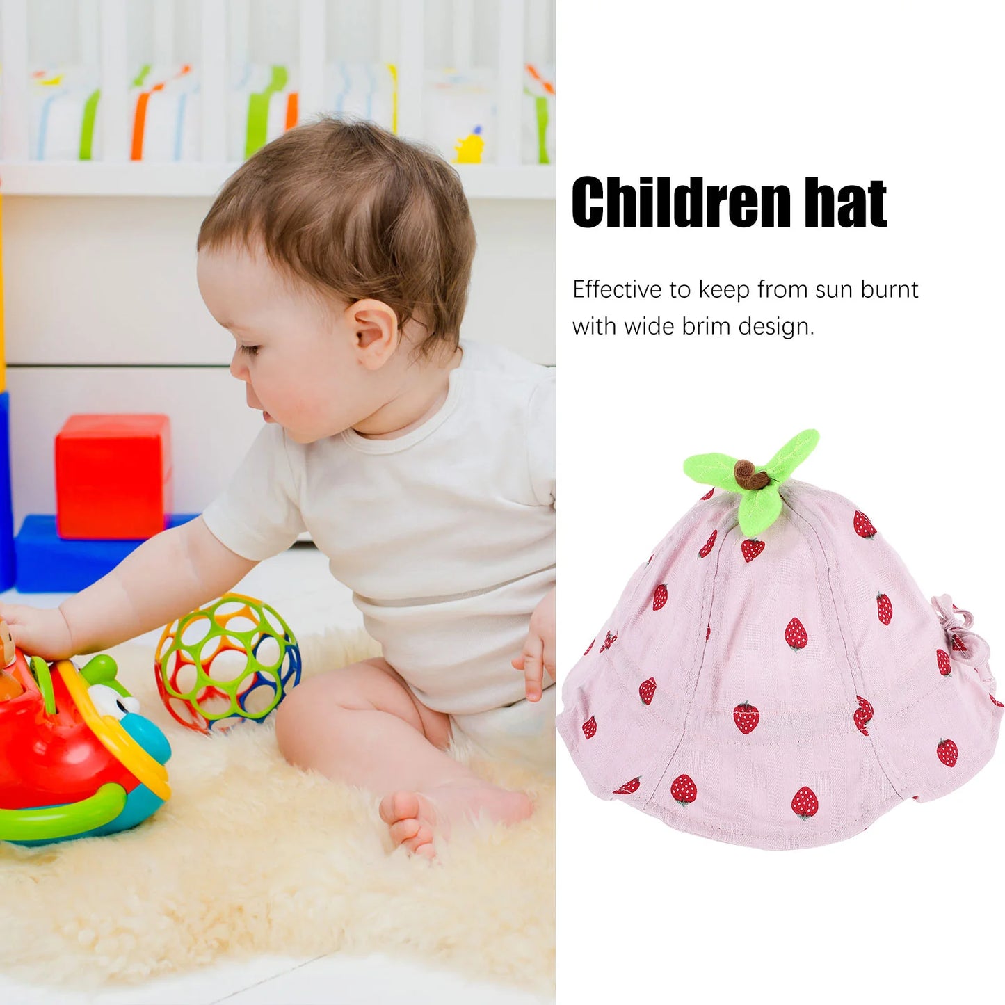 Baby Bonnet UV Protection Hat Kids Sun Fisherman Wide Bucket Pink Toddler