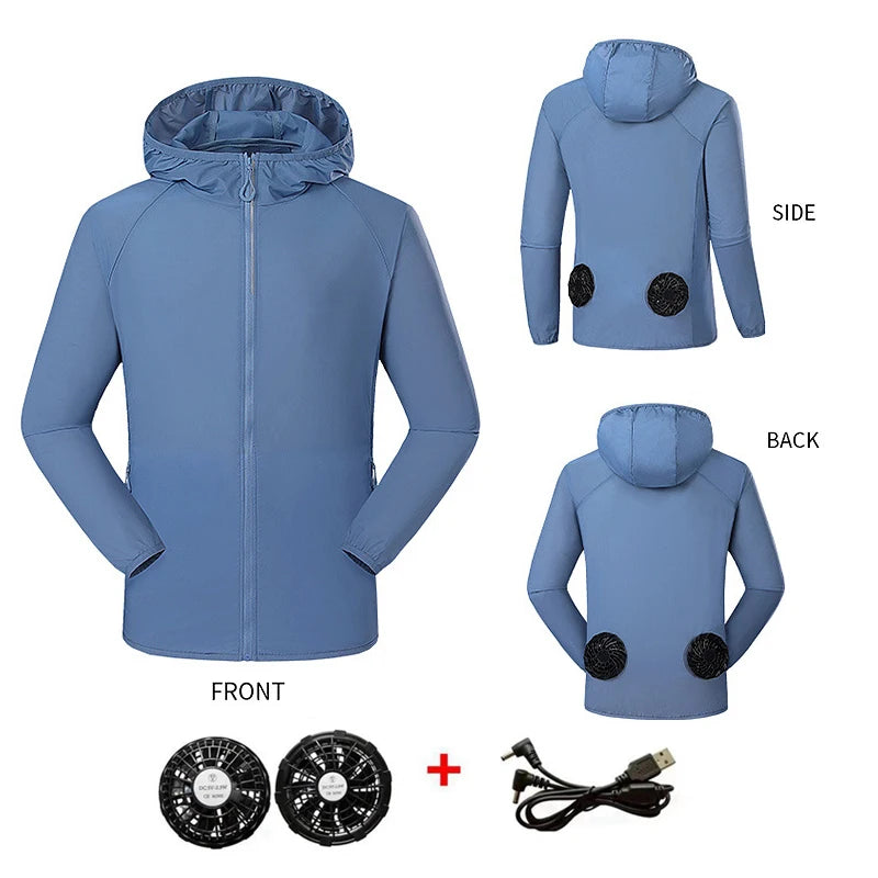 Summer Cooling Clothing Air Conditioning Clothing Fan Cooling Coat USB Charging Cooling Smart Charging Jacket Cool Working Coat