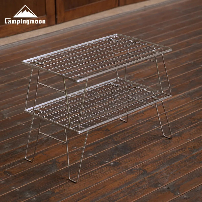 Camping BBQ Rack Picnic Table Campingmoon T-235 DIY Folding Metal Table 60x35cm