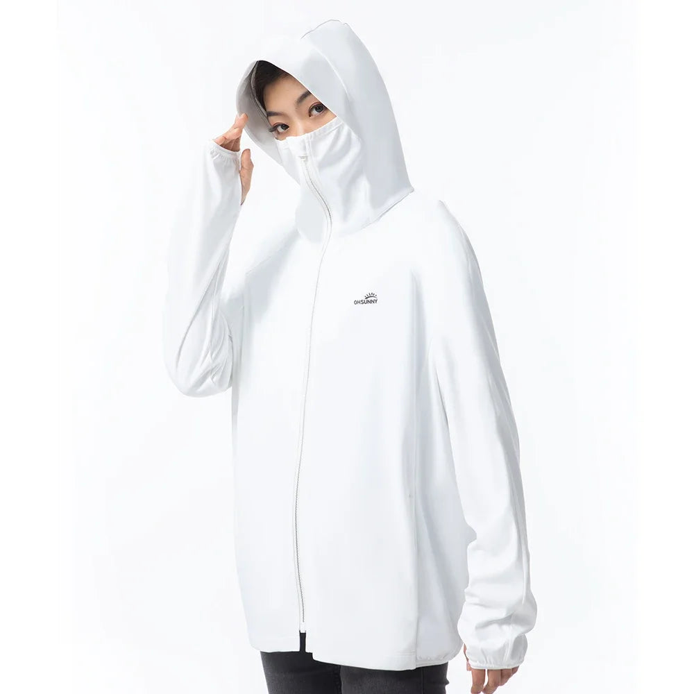 OhSunny Outdoor Sport Fashion Anti UV Cooling Clothing Sunscreen Hooded Solid Color Light Breathable Loose Sun Protection Coats