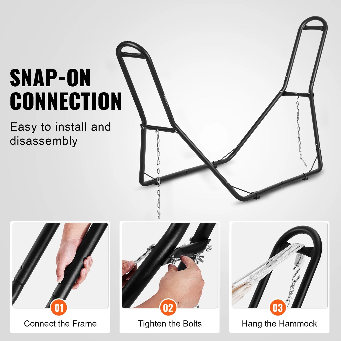 VEVOR Universal 2 Person Hammock Stand Adjustable Heavy Duty 450 lbs Capacity Hammock Stand Fits Hammocks for Outdoor and Indoor