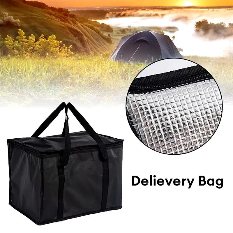 40l Insulated And Refrigerated Bag, Large Capacity Portable Lunch Bag, Zipper Picnic Camping Tin Foil Food Ba