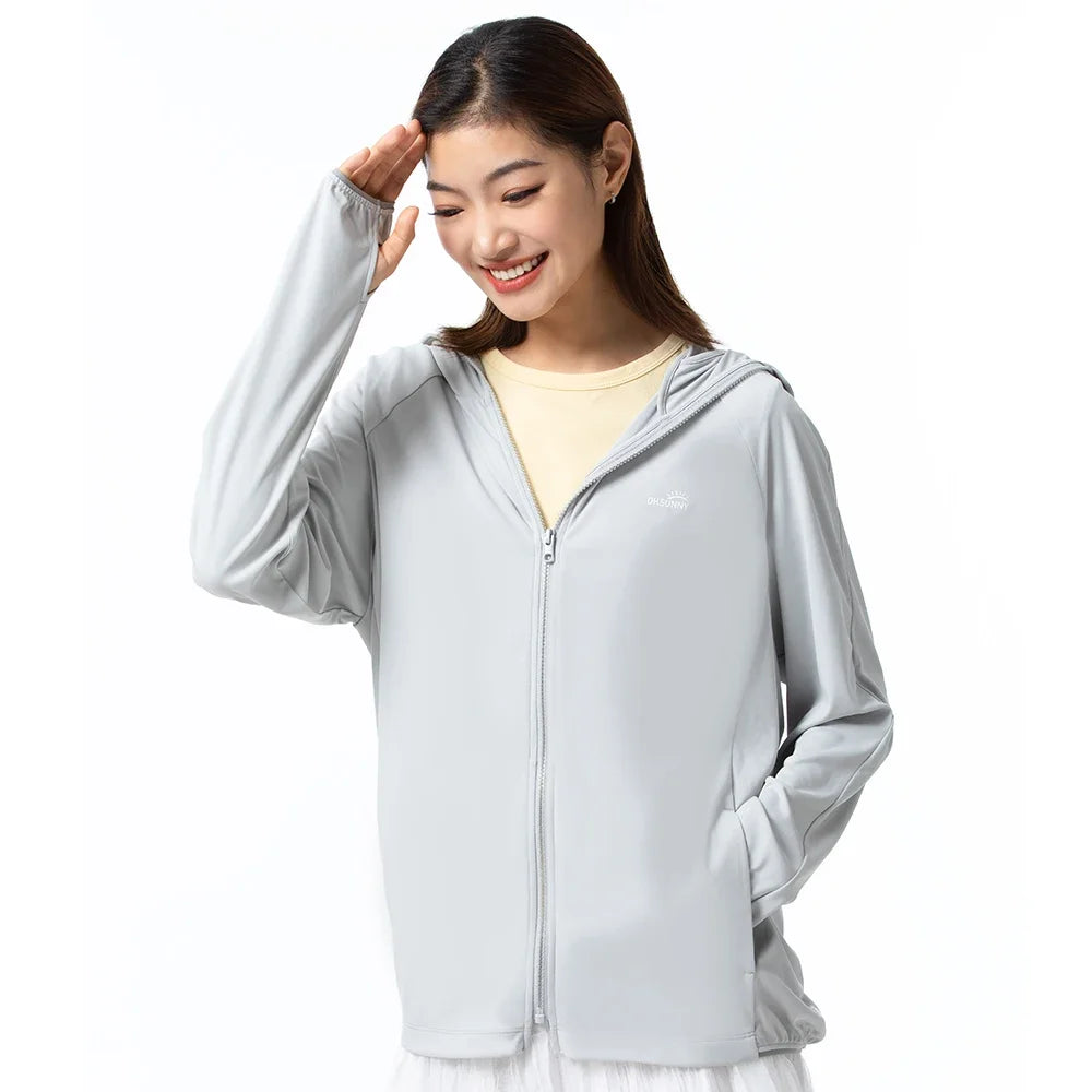 OhSunny Outdoor Sport Fashion Anti UV Cooling Clothing Sunscreen Hooded Solid Color Light Breathable Loose Sun Protection Coats
