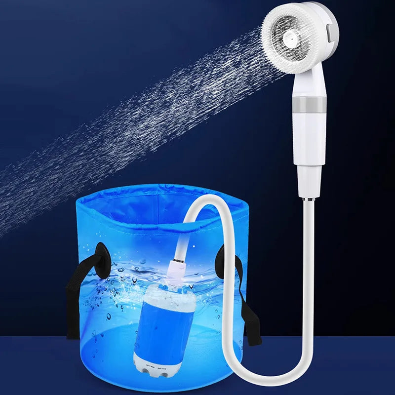 Outdoor camping dormitory bath bath artifact household rental electric portable self-priming shower charging water pump shower