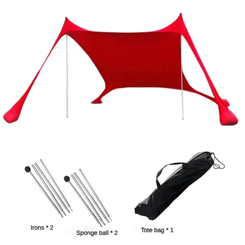 Home Beach Awning Outdoor Camping Sun Shade UV Protection Portable Windproof Beach Canopy with Storage Bag Camping Accessories