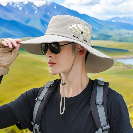 Sunshade Bucket Hat Mountaineering Sun Hat Men's Summer Fishing Hat Sun Protection Hat Large Brim UV Protection Men's Hat 2