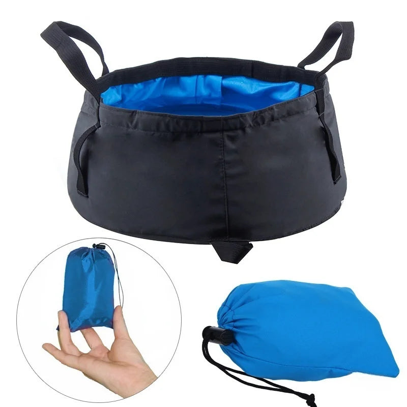 Outdoor camping equipment 8.5L portable folding water basin foot wash basin beach portable water storage bag outdoor tools
