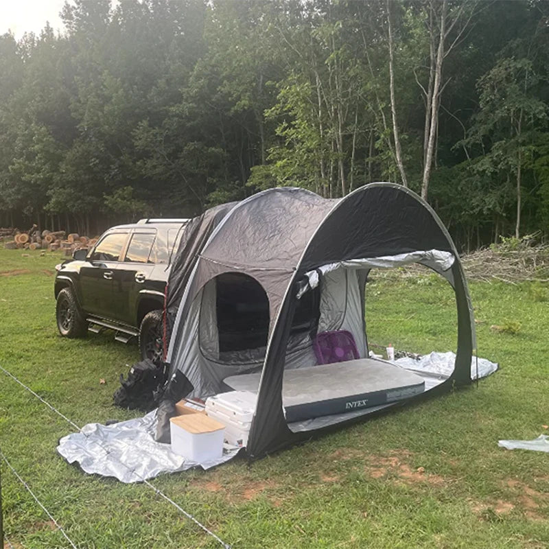 Car Rear Tent with Floor, SUV Back Tent Stand, Freely Hatchback Tent, Generous Vertical Height, Reliable in All Elements